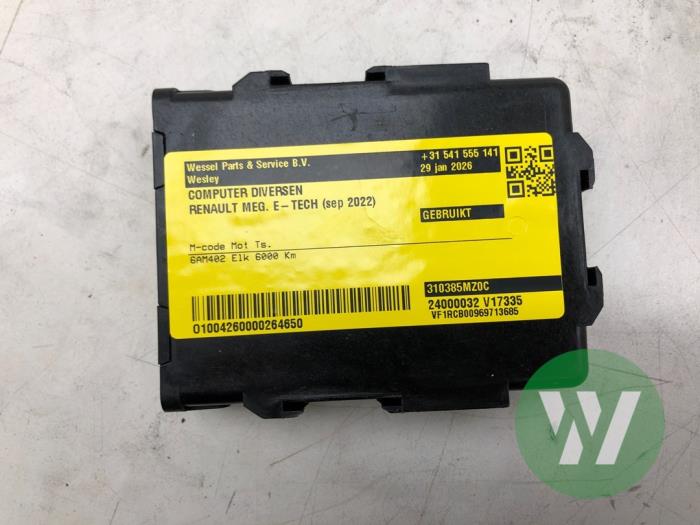 Gebruikte Computer Diversen Renault Megane E-Tech (RCB) 60 kWh Prijs € 208,95 Margeregeling aangeboden door Wessel Parts & Service B.V.