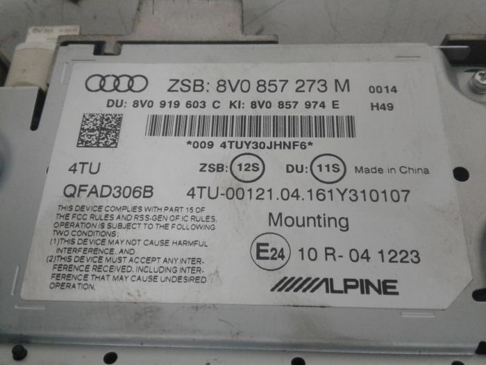 AUDI A3 8V (2012-2020) Navigation System 8V0857273M 14602156