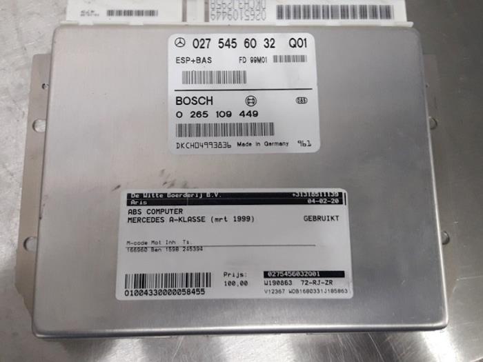 Gebruikte Computer ABS Mercedes A (W168) 1.6 A-160 Prijs € 100,00 Margeregeling aangeboden door De Witte Boerderij AutoMotive