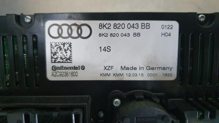 Chaufage Bedieningspaneel van een Audi A4 2015