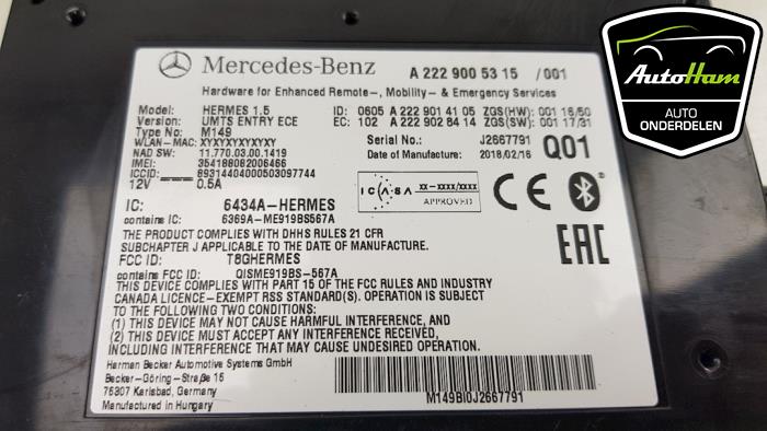 Bluetooth module van een Mercedes-Benz A (W176) 2.2 A-200 CDI, A-200d 16V 2018
