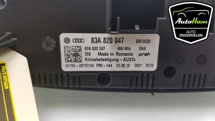 Chaufage Bedieningspaneel van een Audi A1 Sportback (GBA) 1.0 25 TFSI 12V 2019