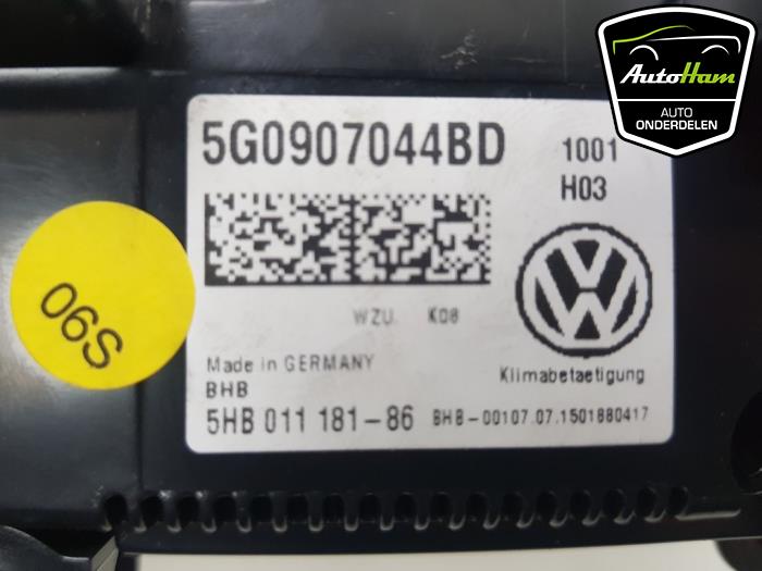 Chaufage Bedieningspaneel van een Volkswagen Golf VII Variant (AUVV) 2.0 GTD 16V 2015