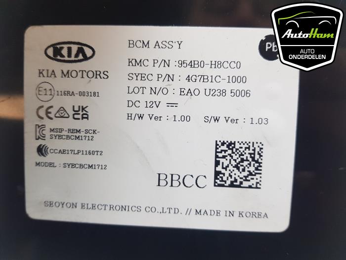 Computer Body Control van een Kia Stonic (YB) 1.0i T-GDi 12V Eco-Dynamics+ 2023