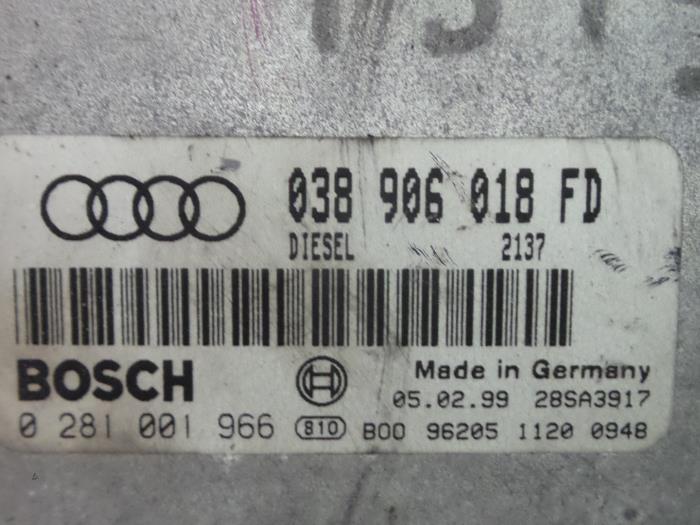 Computer Motormanagement van een Audi A4 (B5) 1.9 TDI 1999