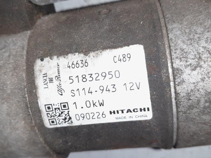 Startmotor Lancia Ypsilon (843), Hatchback, 2003 / 2011 1.2, Hatchback, Benzine, 1.242cc, 44kW (60pk), FWD, 188A4000, 2003-10 / 2011-12, 843AXA1A (51832950)