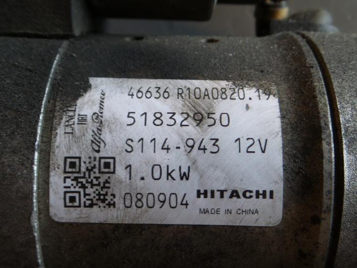 Startmotor Alfa Romeo MiTo (955), Hatchback, 2008 / 2018 1.4 TB 16V, Hatchback, Benzine, 1.368cc, 114kW (155pk), FWD, 199A8000, 2008-08 / 2011-06, 955AXA ()