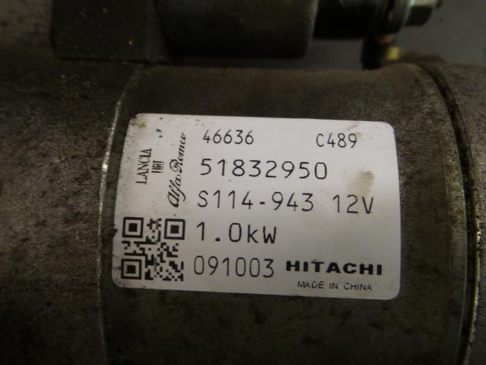 Startmotor Alfa Romeo MiTo (955), Hatchback, 2008 / 2018 1.4 TB 16V, Hatchback, Benzine, 1.368cc, 114kW (155pk), FWD, 199A8000, 2008-08 / 2011-06, 955AXA ()