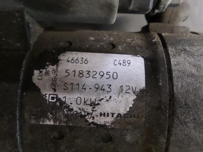 Startmotor Alfa Romeo MiTo (955), Hatchback, 2008 / 2018 1.4 16V, Hatchback, Benzine, 1.368cc, 58kW (79pk), FWD, 955A1000, 2008-08 / 2013-08, 955AXB (51832950)
