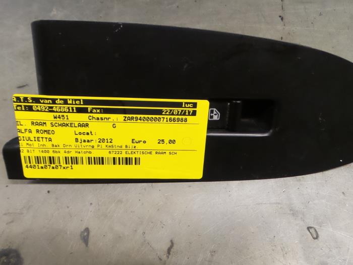 Alfa Romeo Giulietta Elektrisch Raam Schakelaar