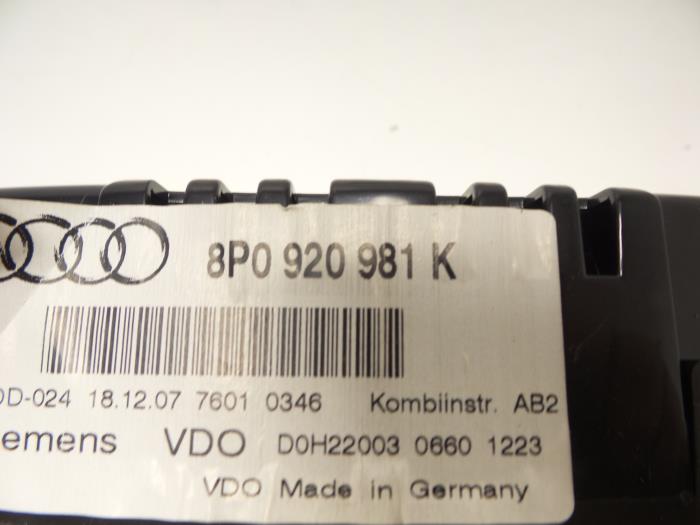 Kilometerteller KM van een Audi A3 Sportback (8PA) 2.0 TDI 16V 2008