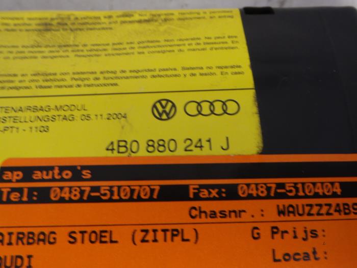 Stoel airbag (zitplaats) van een Audi A6 Avant Quattro (C5) 2.5 TDI V6 24V 2005