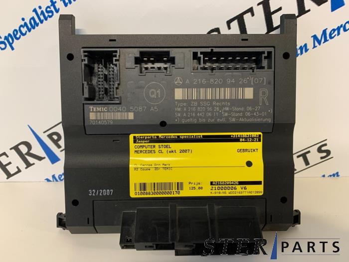 Gebruikte Computer stoel Mercedes CL (216) 6.2 CL-63 AMG V8 Prijs € 99,50 Margeregeling aangeboden door Sterparts Mercedes specialist