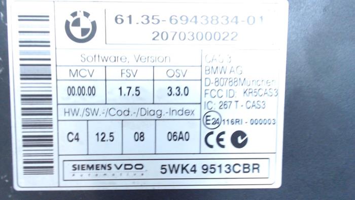 Wegrijbeveiligings module van een BMW 3 serie (E90) 325d 24V 2007