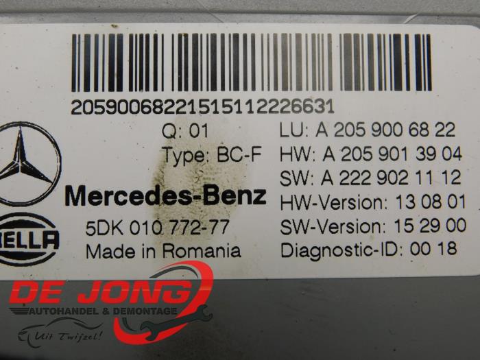 Computer Body Control van een Mercedes-Benz C (W205) C-180 1.6 CDI BlueTEC, C-180 d 16V 2015
