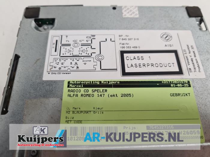 Radio CD Speler - Alfa Romeo 147