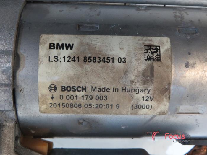 Startmotor van een BMW 1 serie (F20) 116d 1.5 12V TwinPower 2015