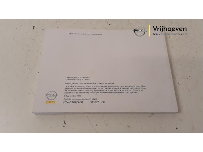 Instructie Boekje van een Opel Corsa C (F08/68) 1.4 16V 2003