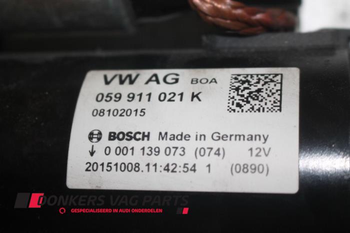 Startmotor van een Audi SQ5 (8RB) 3.0 TDI V6 24V 2015