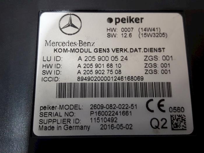 Telefoon Module van een Mercedes-Benz A (W176) 2.2 A-200 CDI, A-200d 16V 2016