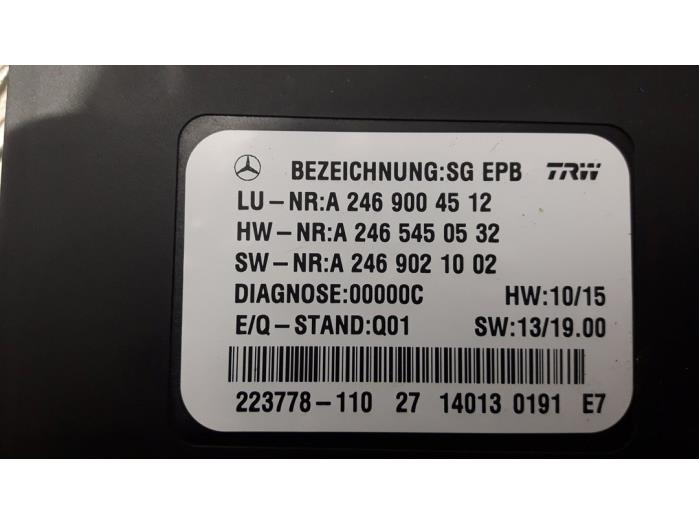 Handrem Module van een Mercedes-Benz B (W246,242) 1.5 B-180 CDI 16V 2014