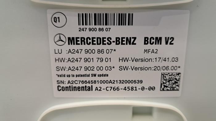 Module Bodycontrol van een Mercedes-Benz CLA (118.3) 1.3 CLA-250 e Turbo 16V 2020