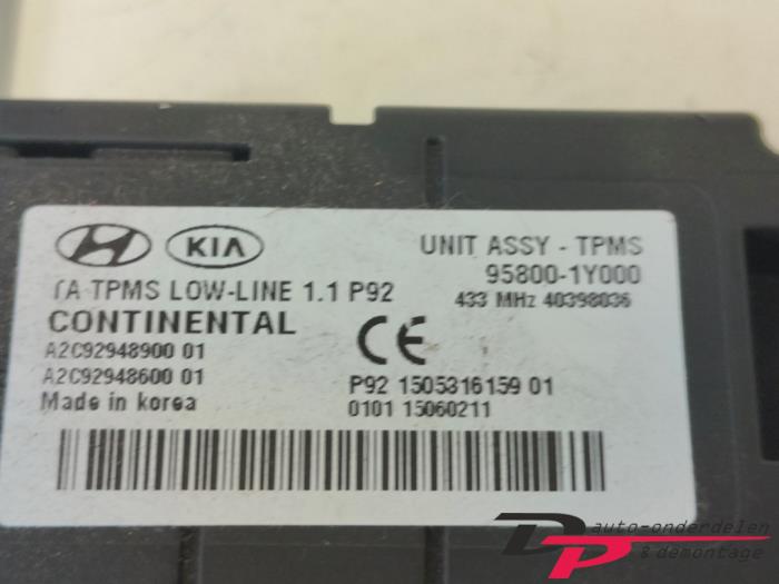 Module bandenspanning van een Kia Picanto (TA) 1.0 12V LPG 2015