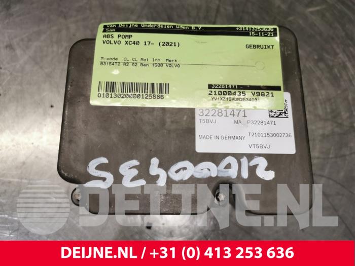 Gebruikte ABS Pomp Volvo XC40 (XZ) 1.5 T3 Autom. 12V Prijs € 275,00 Margeregeling aangeboden door van Deijne Onderdelen Uden B.V.