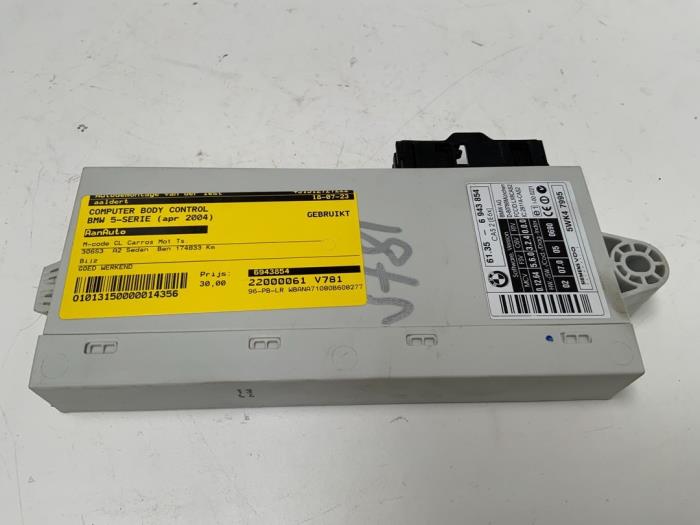Gebruikte Bodycontrol Module BMW 5 serie (E60) 530i 24V Prijs € 30,00 Margeregeling aangeboden door Autodemontage van der Iest