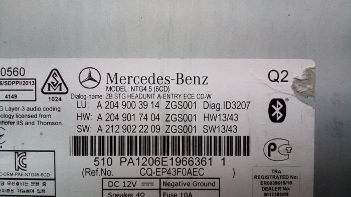 Radio Mercedes C-Klasse