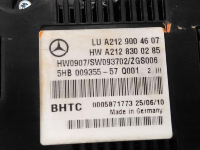 Heater control panel Mercedes E-Klasse