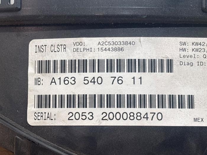 Odometer KM Mercedes ML-Klasse