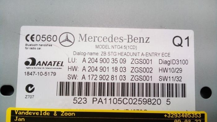 Radio Mercedes C-Klasse