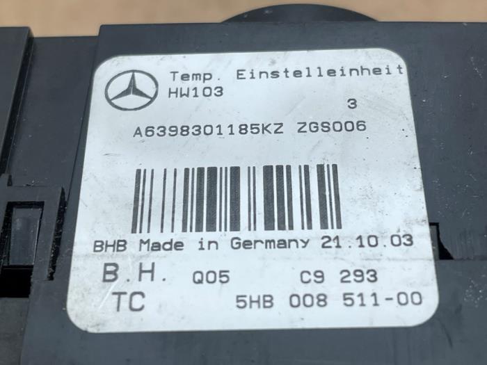 Panneau de commandes chauffage Mercedes Vito