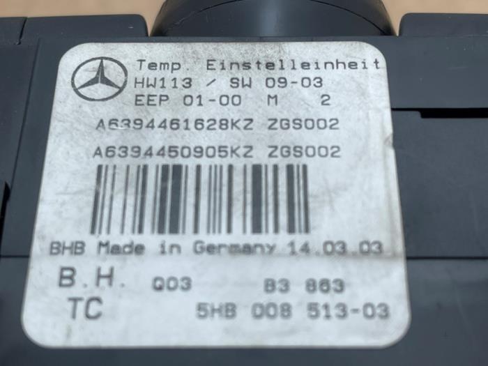 Panneau de commandes chauffage Mercedes Vito