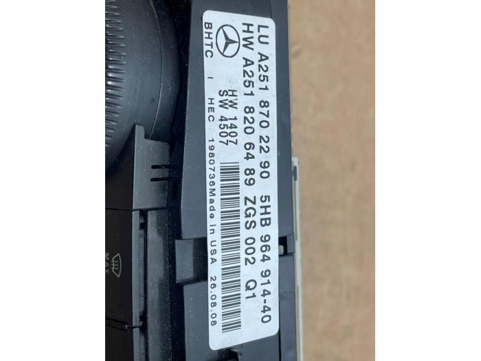 Heizung Bedienpaneel Mercedes R-Klasse