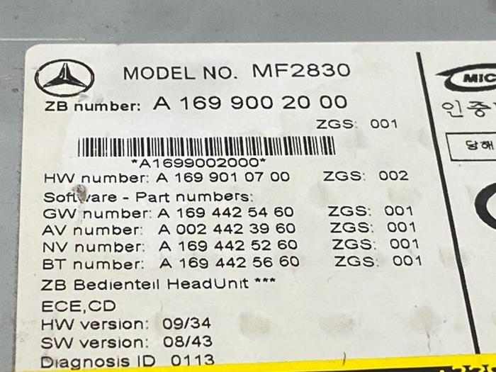 Radio Mercedes A-Klasse