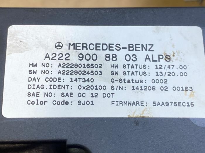 Commande ordinateur de bord Mercedes S-Klasse