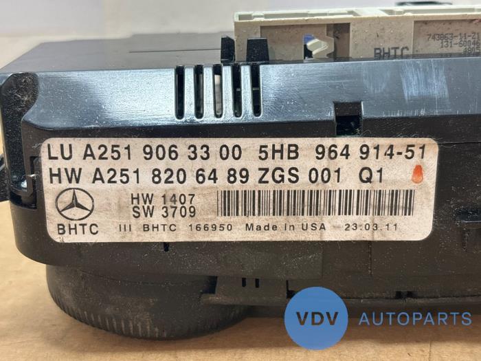 Panneau de commandes chauffage Mercedes R-Klasse