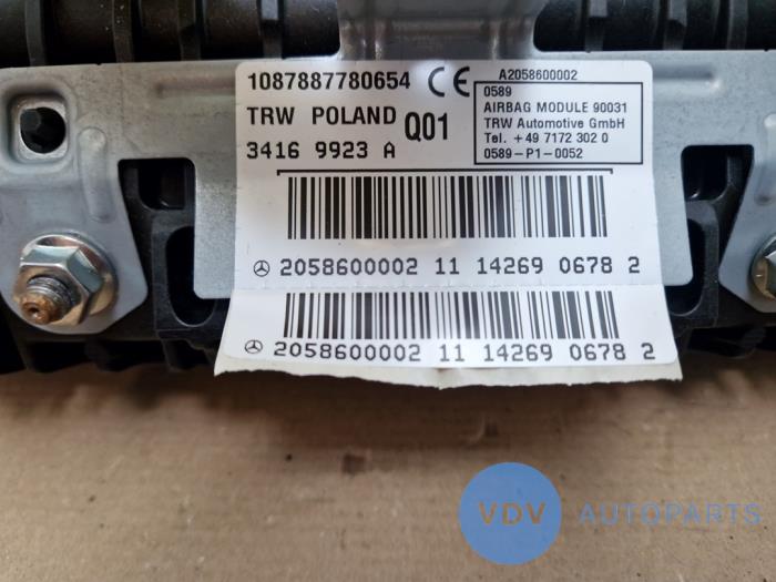 Poduszka powietrzna prawa (deska rozdzielcza) Mercedes C-Klasse