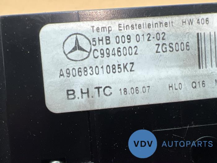 Panneau de commandes chauffage Mercedes Sprinter