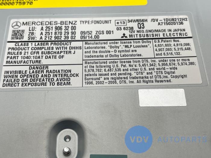 Odtwarzacz DVD Mercedes R-Klasse