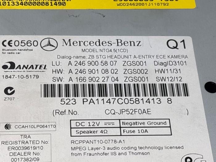 Radio Mercedes B-Klasse