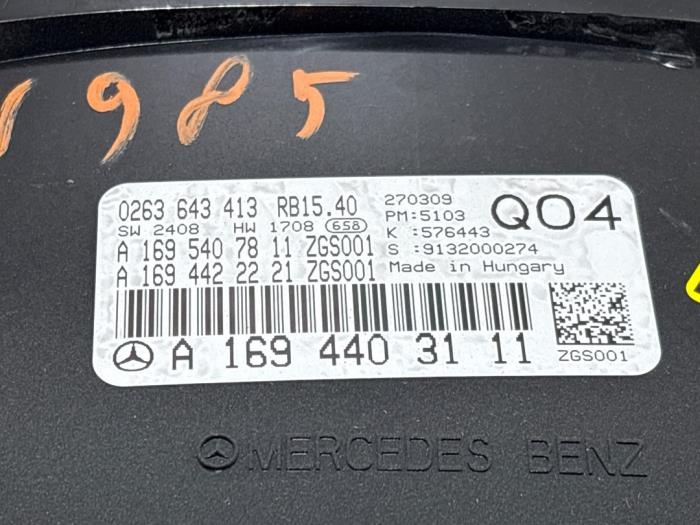 Kilometerteller KM Mercedes A-Klasse