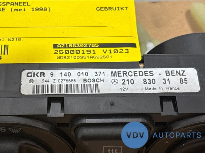 Panneau de commandes chauffage Mercedes E-Klasse