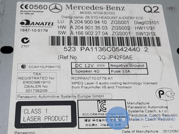 Radio Mercedes C-Klasse