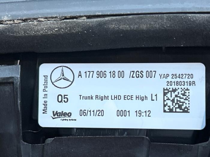 Taillight, left Mercedes A-Klasse
