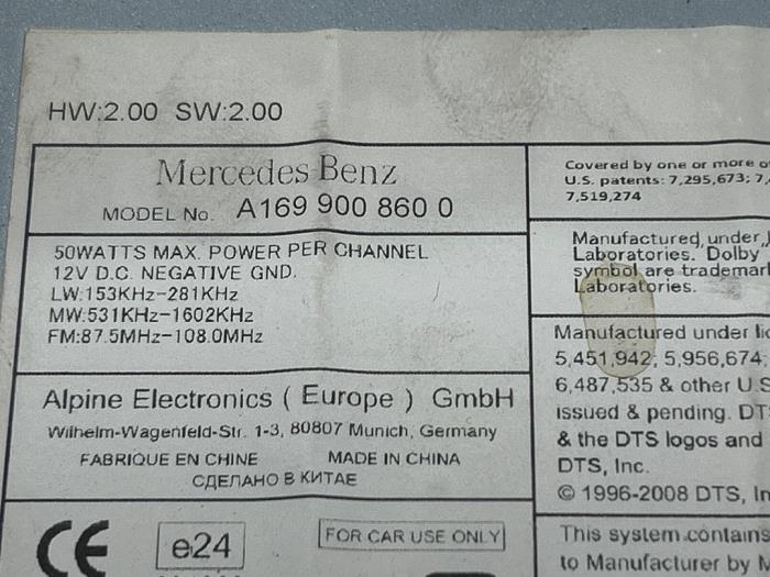 Radio Mercedes A-Klasse