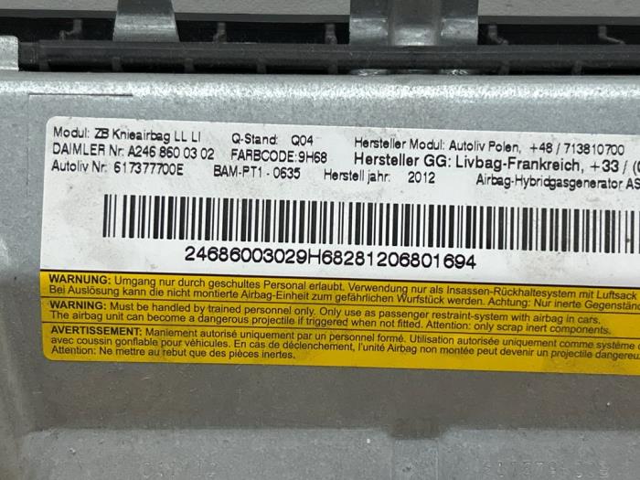 Knie airbag Mercedes B-Klasse