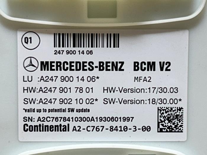 Comfort Module van een Mercedes-Benz A (177.0) 1.5 A-180d 2019